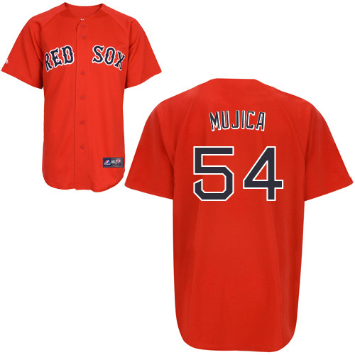 Edward Mujica #54 mlb Jersey-Boston Red Sox Women's Authentic Red Home Baseball Jersey